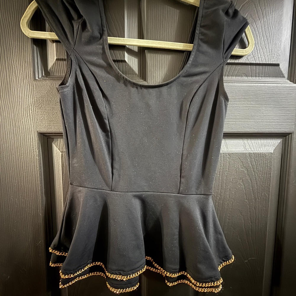 Bebe Black V-Neck Top